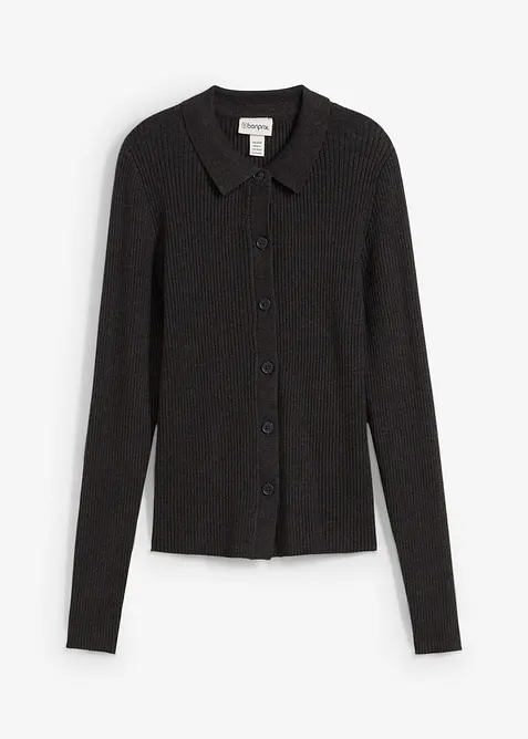 Finstickad kofta av viskosmix, bonprix