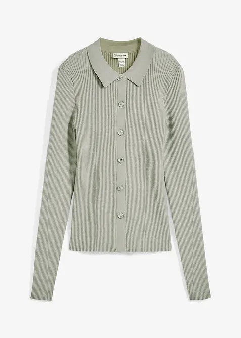 Finstickad kofta av viskosmix, bonprix