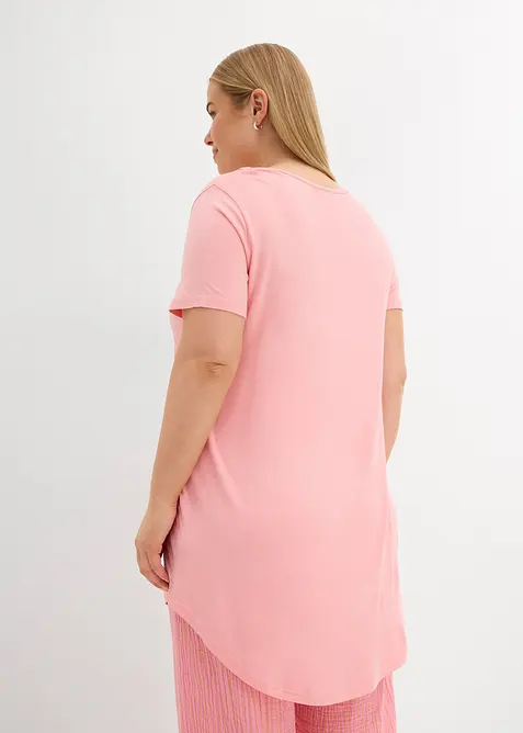 Kort&auml;rmad l&aring;ng topp i mjuk viskos, bonprix