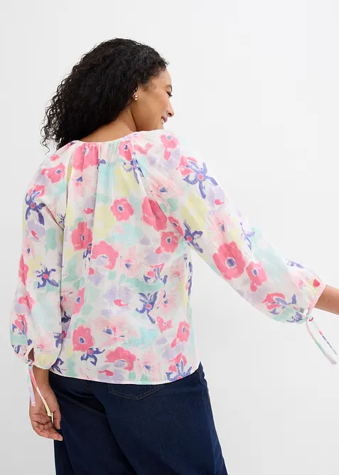 Muslinblus i ren bomull, bonprix