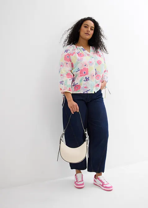 Muslinblus i ren bomull, bonprix