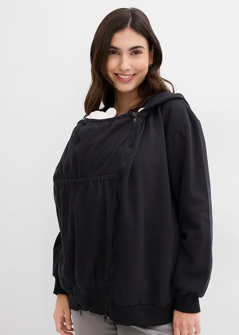 Mammamunkjacka av ren bomull med babyficka, bonprix