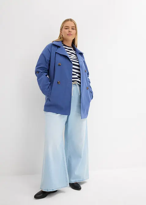Wide-Leg-jeans, medelh&ouml;g midja, bekv&auml;m linning, bonprix