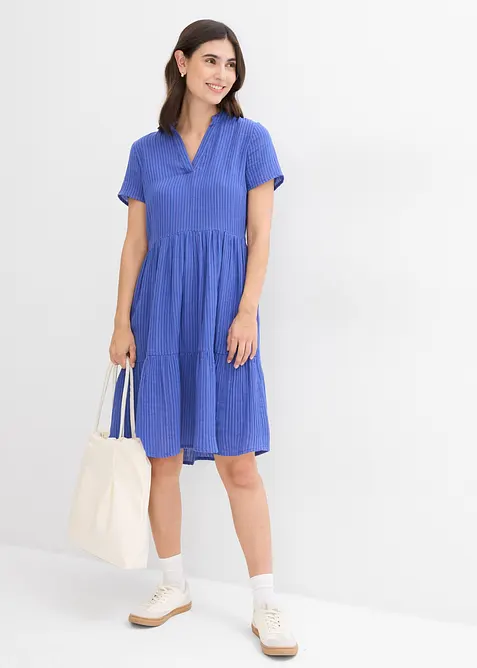 Randig klänning i muslin, bonprix