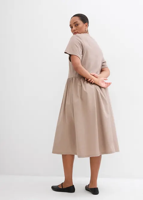 Mellanlång klänning i ren bomull, bonprix