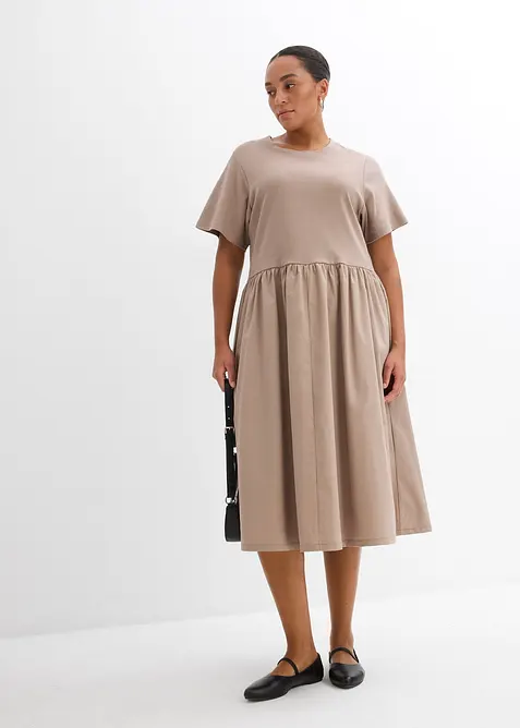 Mellanlång klänning i ren bomull, bonprix