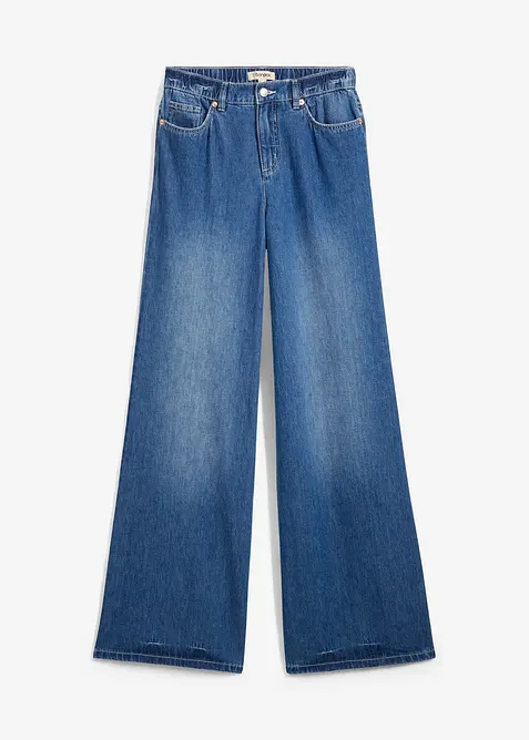 Wide Leg Jeans High Waist, med bekväm midja, bonprix