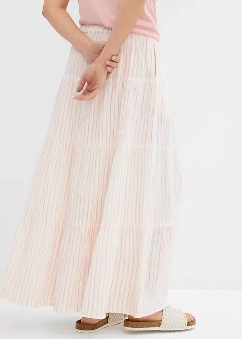 Randig maxikjol av ren bomull, bonprix