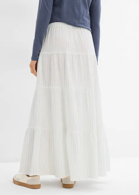 Randig maxikjol av ren bomull, bonprix