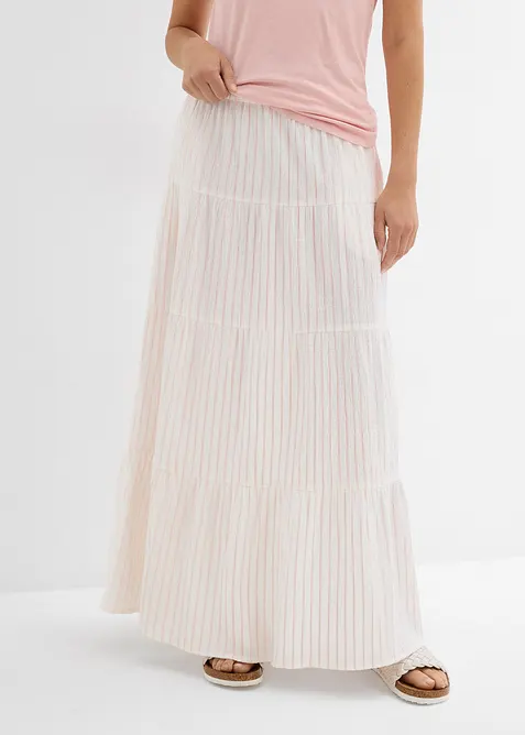 Randig maxikjol av ren bomull, bonprix