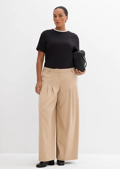 T-shirt med kontrastfärgad detalj, bonprix