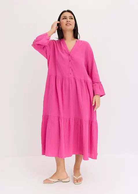 Mellanl&aring;ng kl&auml;nning i muslin, bonprix