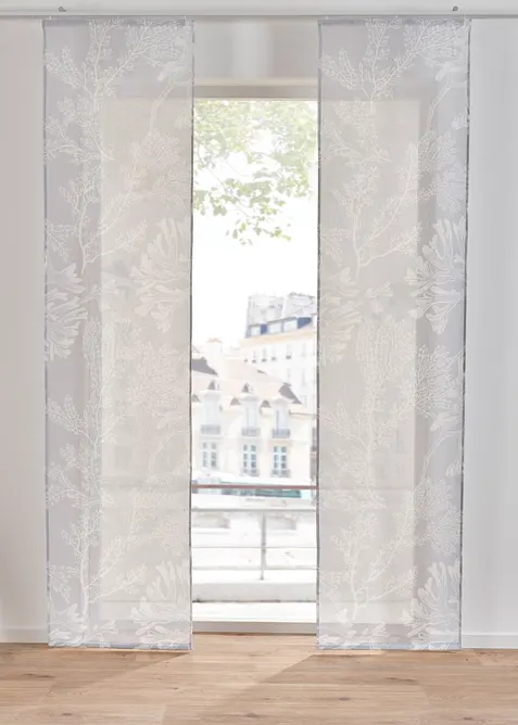 Panelgardin med blommönster (1-pack), bonprix