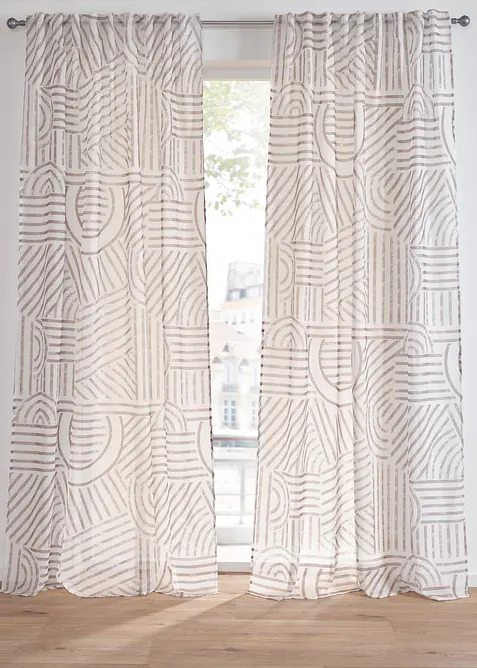 Gardin med grafiskt m&ouml;nster (1-pack), bonprix