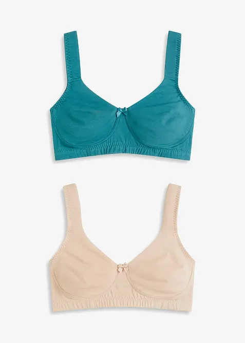 T-shirtbeh&aring; i minimizermodell utan bygel, med ekologisk bomull (2-pack), bonprix