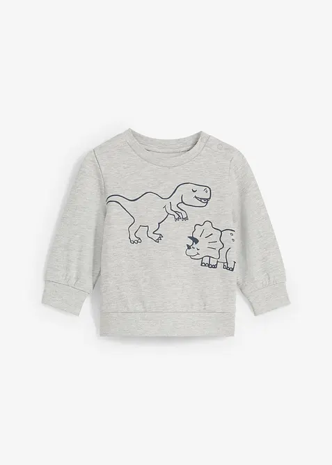Sweatshirt i ekologisk bomull med dinosaurietryck, bonprix