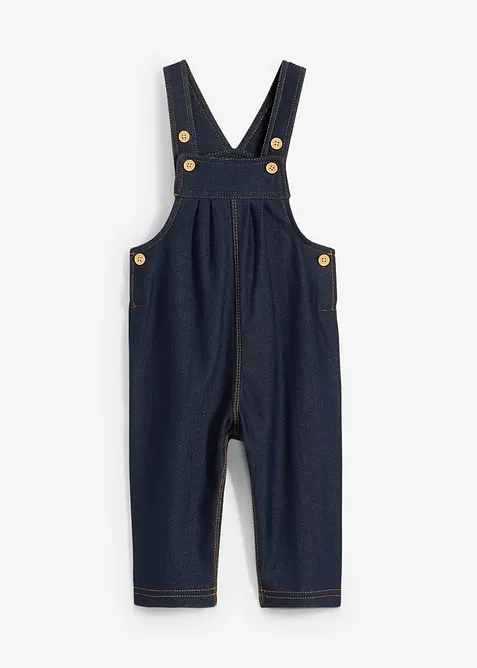 Snickarbyxa i trikå av bomullsmix och med träknappar, bonprix