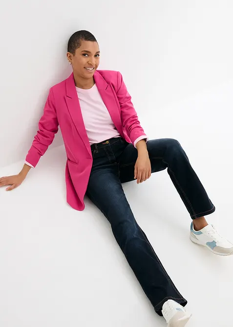 Straight Jeans Mid Waist, med bekv&auml;m midja, bonprix