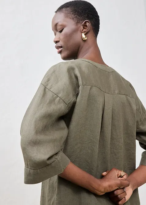 Oversizeblus i rent linne, bonprix