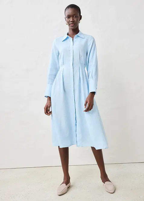 Skjortkl&auml;nning i rent linne, bonprix