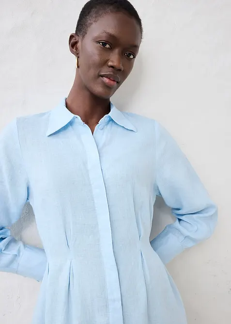 Skjortkl&auml;nning i rent linne, bonprix