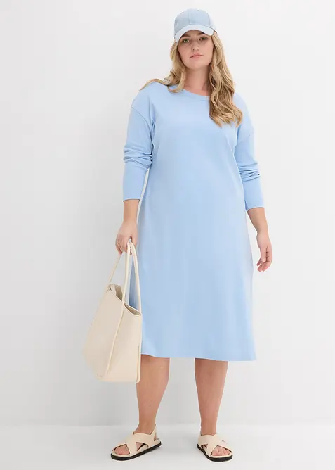 Jerseykl&auml;nning i tjockare material av ekologisk bomull, bonprix