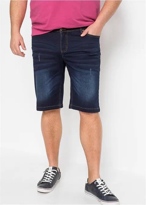 Stretchiga jeansshorts med bekv&auml;mt snitt, Regular Fit, bonprix