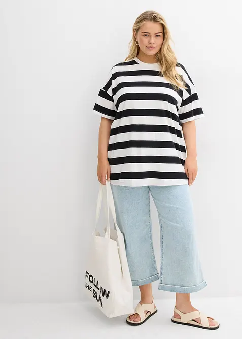 Wide Leg Jeans High Waist, cropped, bonprix