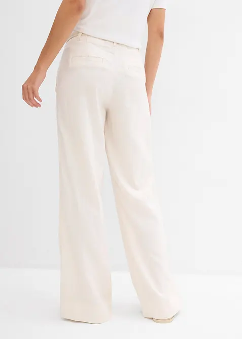 Paperbag-byxa av luftig linnemix, bonprix