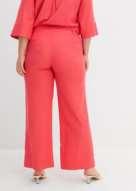 Paperbag-byxa av luftig linnemix, bonprix