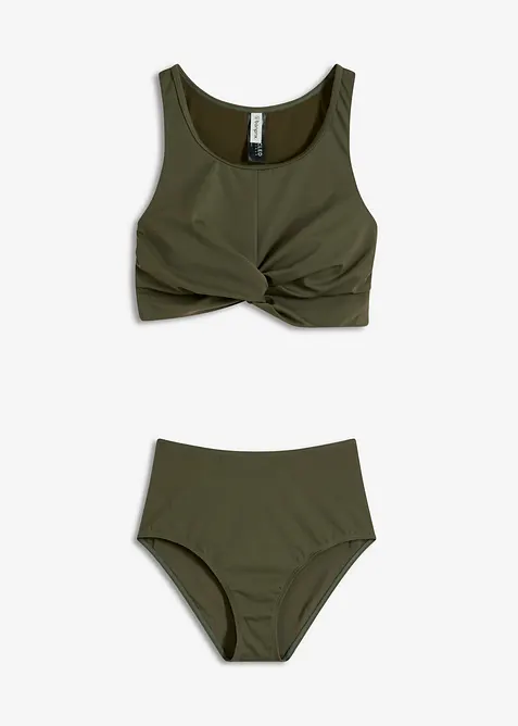 Bikini med BH-topp och omlottlook (2 delar), bonprix