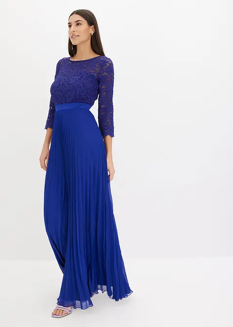 Chiffongkl&auml;nning med spets och plisserad kjol, bonprix