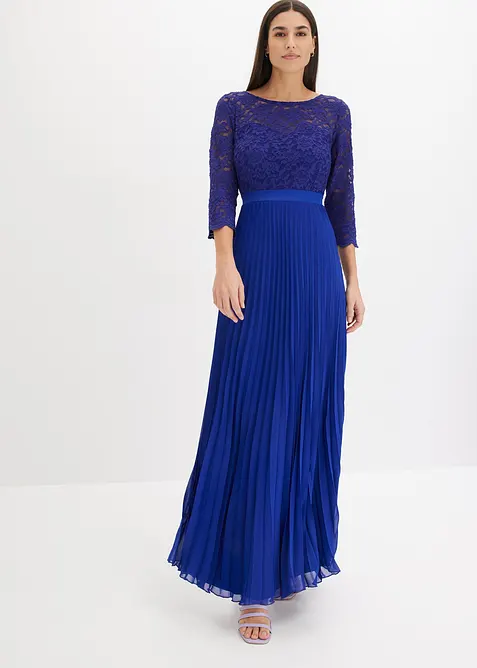 Chiffongkl&auml;nning med spets och plisserad kjol, bonprix