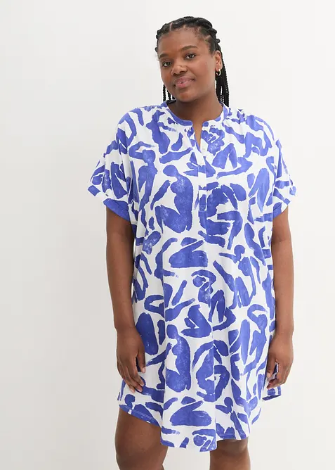 Knälång jerseyklänning med fickor, A-linjemodell med oversize-fit, bonprix