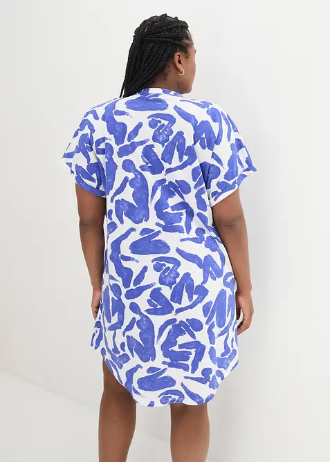 Knälång jerseyklänning med fickor, A-linjemodell med oversize-fit, bonprix