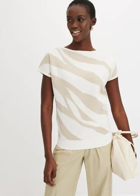 Finstickad tr&ouml;ja med glittergarn, bonprix