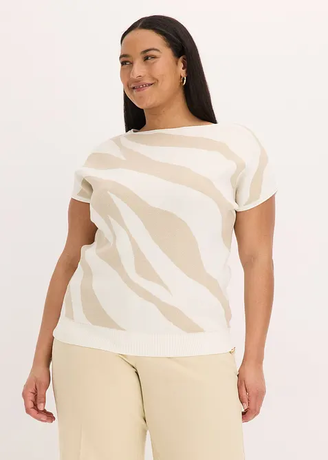 Finstickad tr&ouml;ja med glittergarn, bonprix