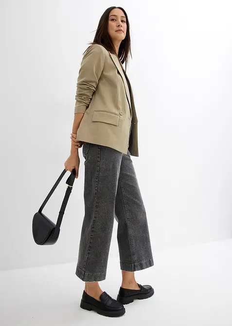 Wide Leg Jeans High Waist, cropped, bonprix