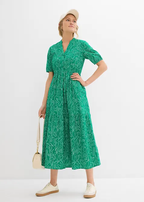 Vid kl&auml;nning i midil&auml;ngd av ren bomull, bonprix