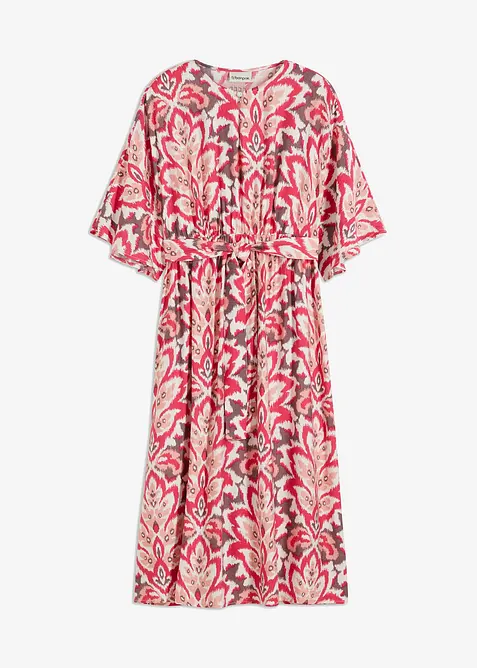 Mönstrad mellanlång klänning i viskosmix, bonprix