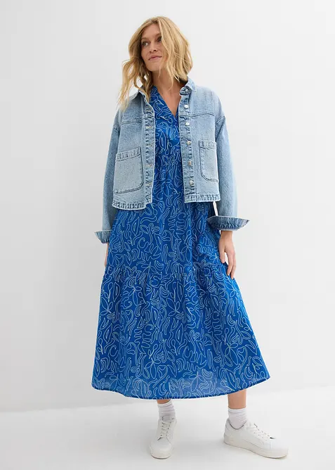 Vid klänning i midilängd av ren bomull, bonprix