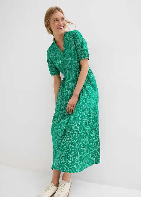 Vid kl&auml;nning i midil&auml;ngd av ren bomull, bonprix