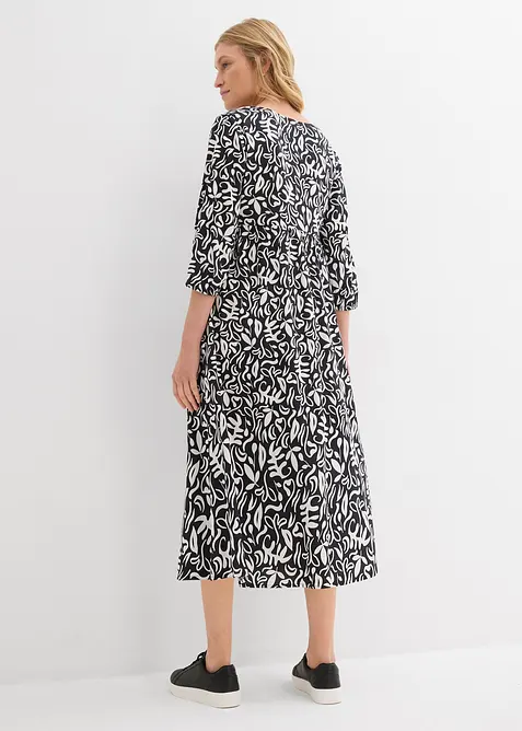 Mellanlång klänning i böljande viskos, bonprix