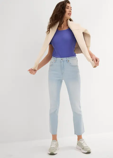 Flared Jeans High Waist, cropped, bonprix
