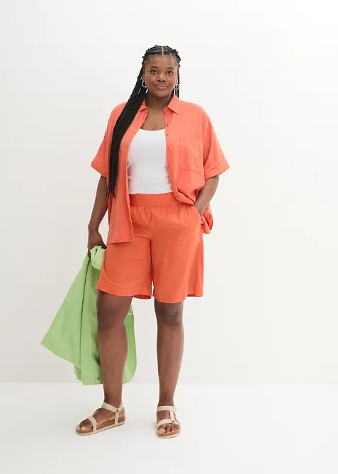 Shorts av lin- och viskosmix, bonprix