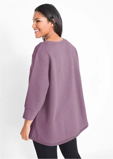 L&aring;ng sweatshirt i materialmix, bonprix