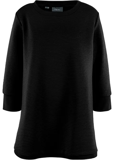 Lång sweatshirt i materialmix, bonprix