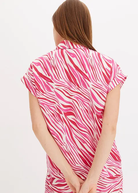 Blus av böljande satin, bonprix