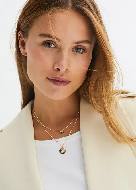 Set med halsband prytt med hjärthängen (2 delar), bonprix