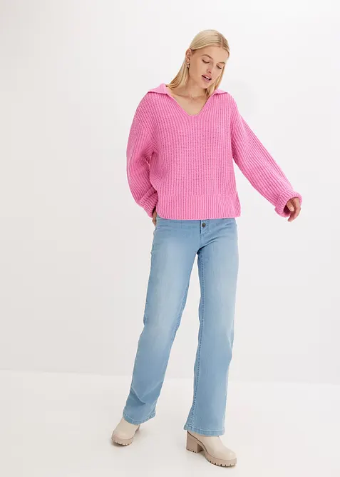 Ribbstickad tröja, bonprix